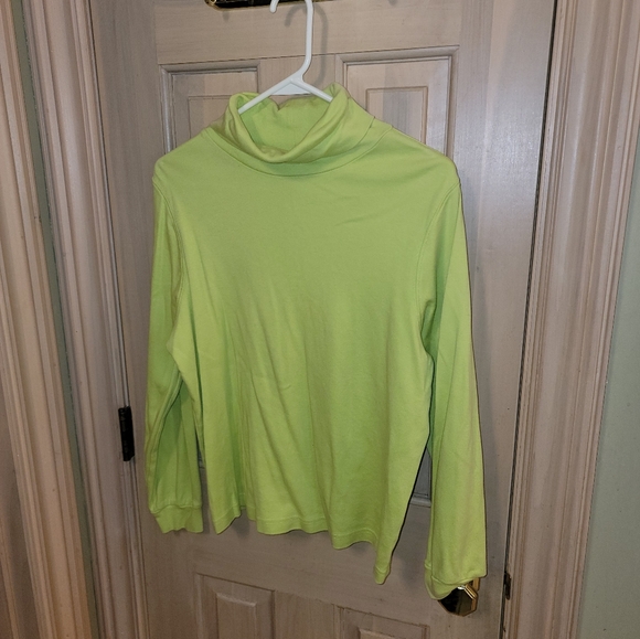 Hanna Andersson misses sz L Lime Green Turtleneck shirt - Picture 1 of 4